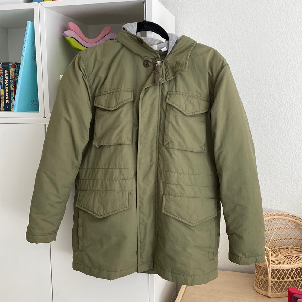 Gap Kids XL (12-13) | Green Fatigue Parka Hooded Coat Jacket